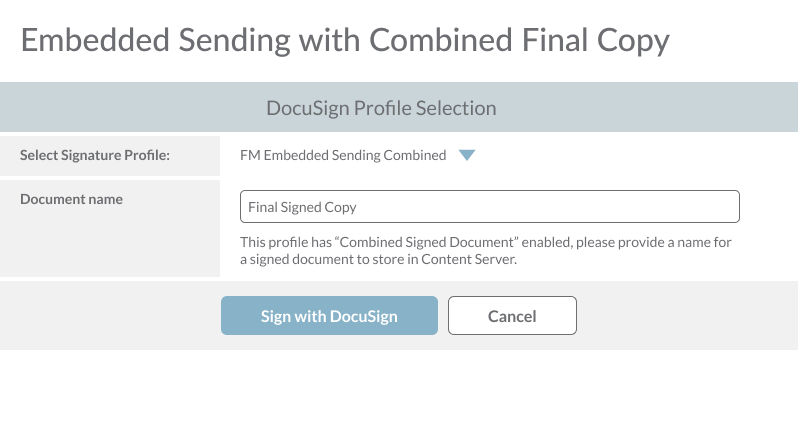 Embedded Sending with Combined Final Copy