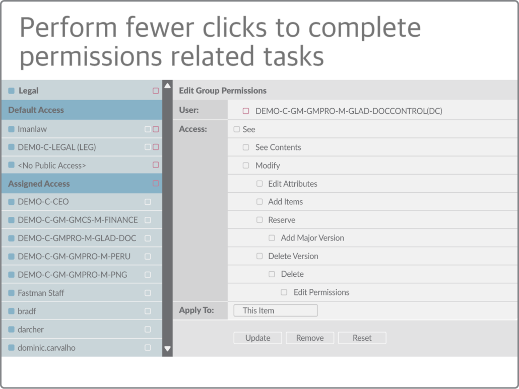 Comprehensive permissions management for SAP Extended ECM