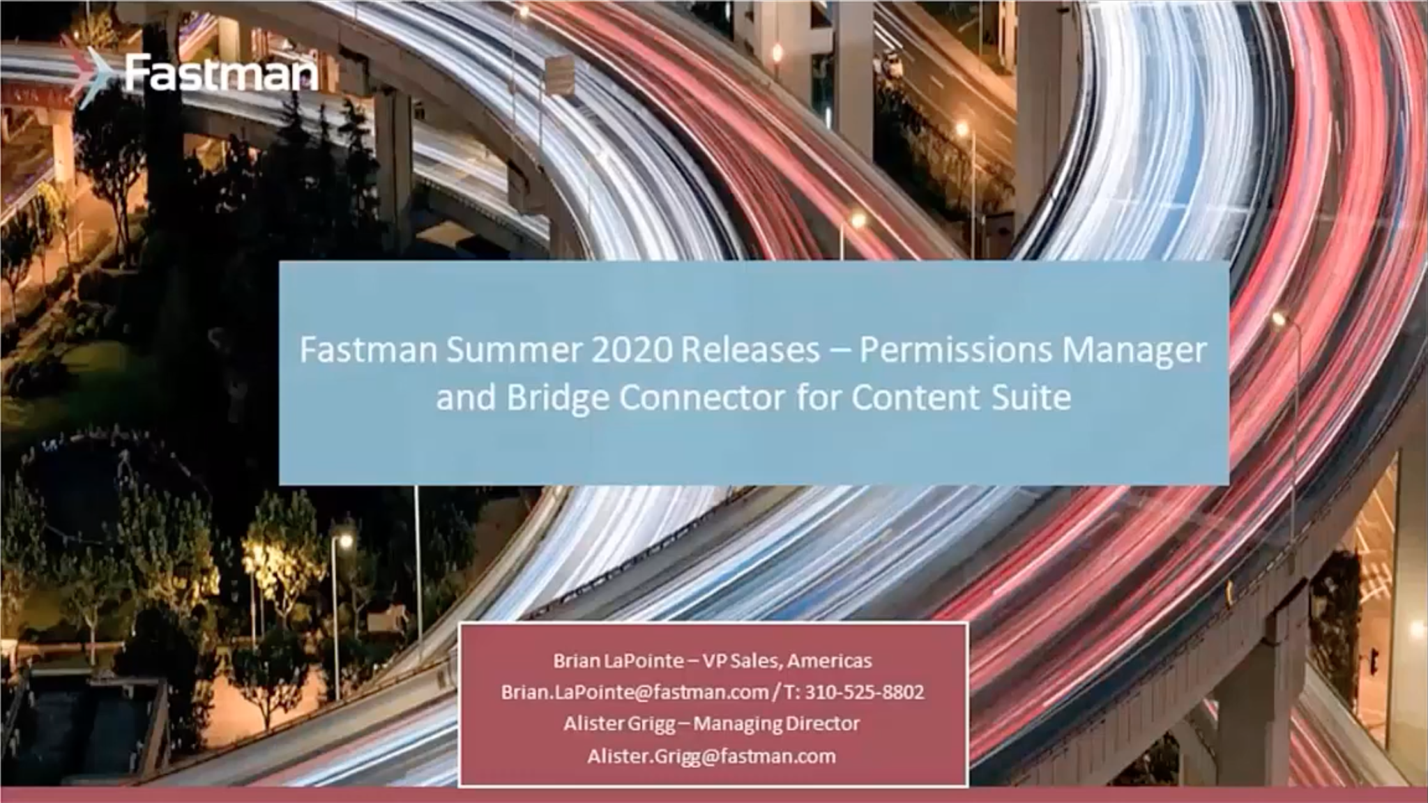 Fastman OT Live Webinar August 2020