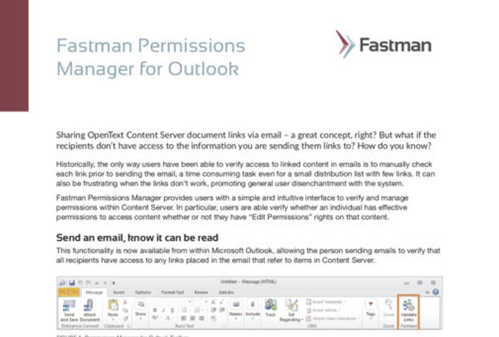 Permissions Manager for Outlook Data Sheet